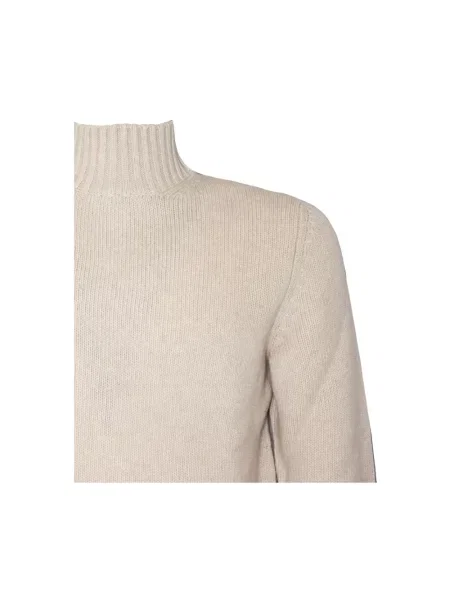 Lniany sweter z golfem Fedeli beżowy