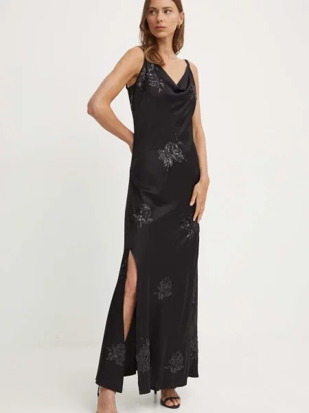 Sandro Ferrone rochie maxi evazati negru