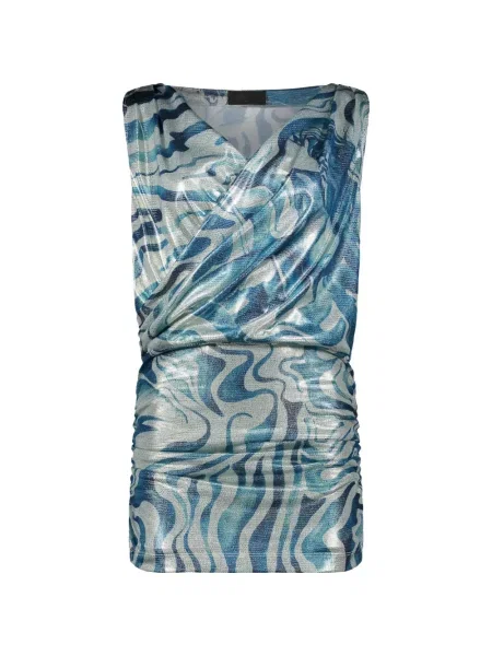 Rochie mini Alberta Ferretti cu imagine cu imprimeu abstract drapată