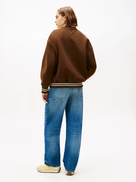 Tommy Hilfiger Bomber jakna z dodatkom volne rjava