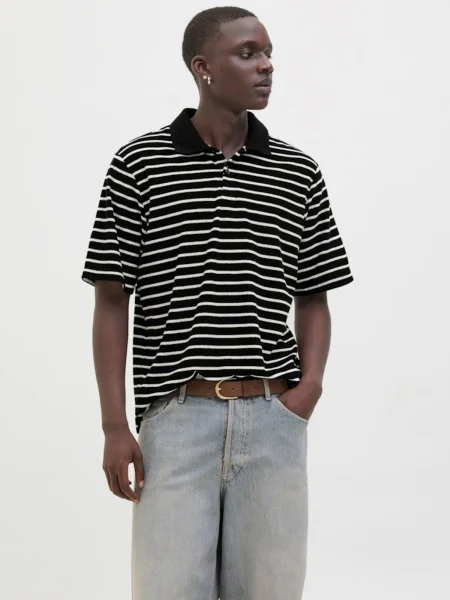 JACK & JONES Tricou JORGEN negru alb