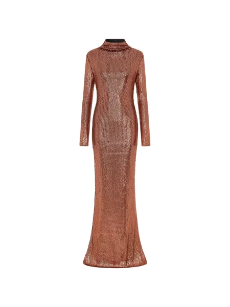 Lung rochie maxi 16arlington cu paiete maro