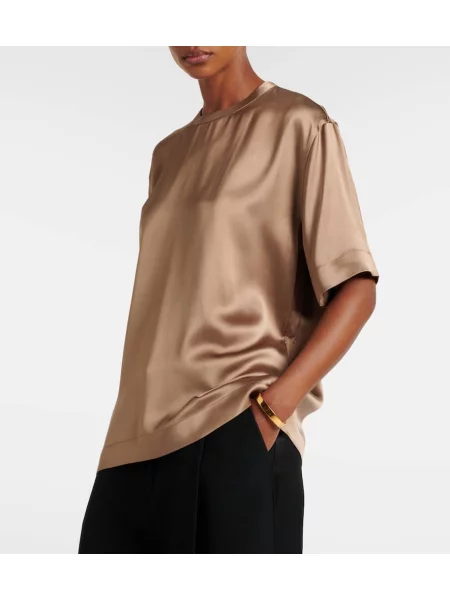 Tricou Toteme din satin maro