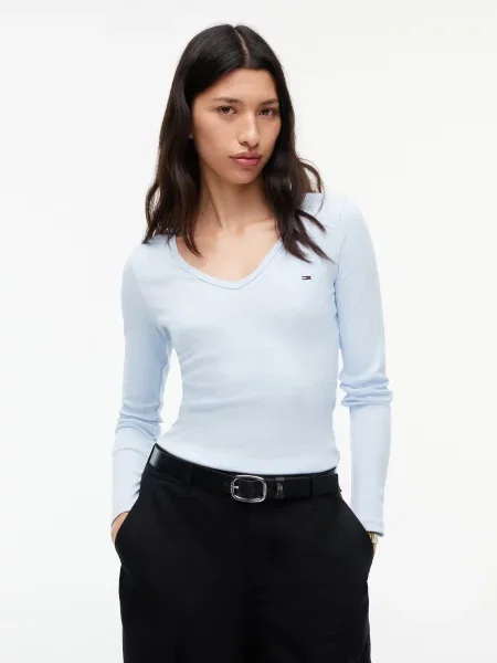 Tommy Jeans Tričko ESSENTIAL svetlomodrá