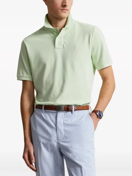 Prugasta polo majica Polo Ralph Lauren puplin s printom zelena