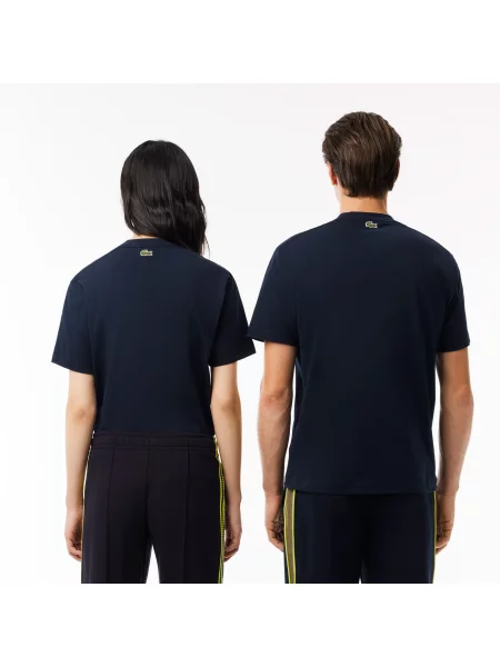 Lacoste T-Shirt Z Nadrukiem granatowa