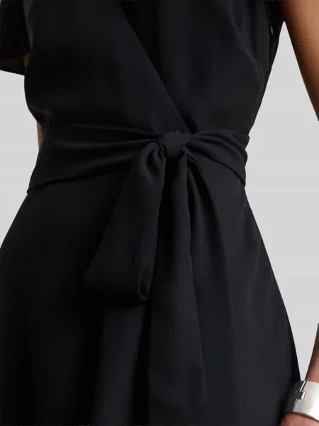 Taliowana sukienka casualowa z szyfonu Lauren Ralph Lauren czarna