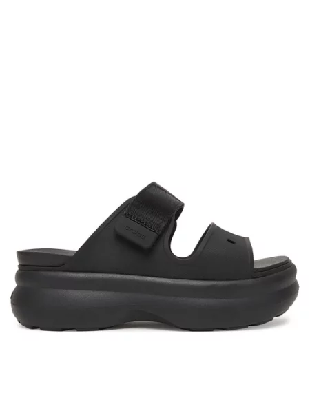 Шлепанцы Crocs с ремешками черные