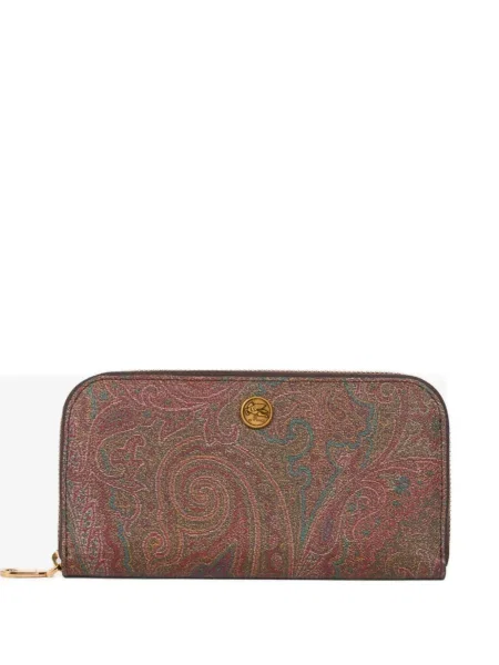 Portofel Etro cu imagine cu model paisley maro