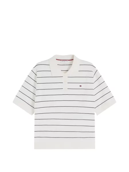 Scurt top Tommy Hilfiger alb