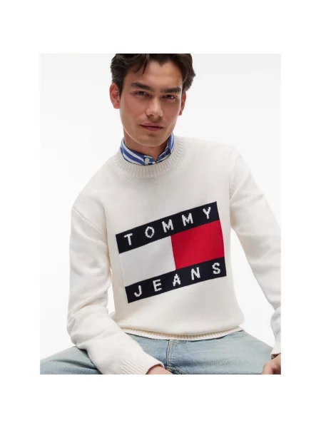Pulover Tommy Jeans alb