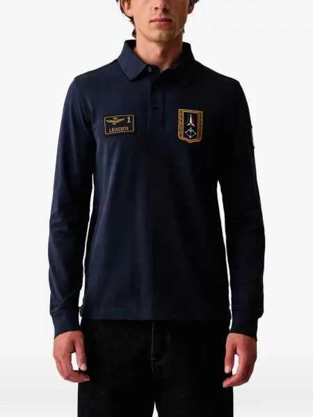 Lung tricou polo Aeronautica Militare albastru