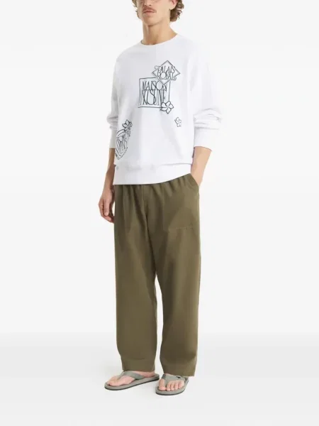 Hanorac Maison Kitsune cu model floral cu imagine alb