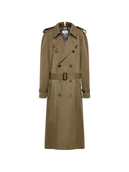Gulerat trenci Maison Margiela cu două rânduri de nasturi verde