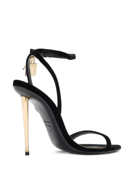 Sandale Tom Ford de catifea negru