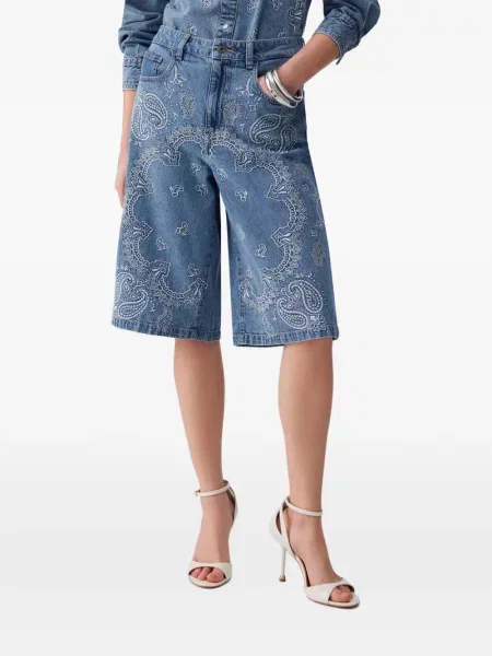 Haftowane szorty Liu Jo niebieskie