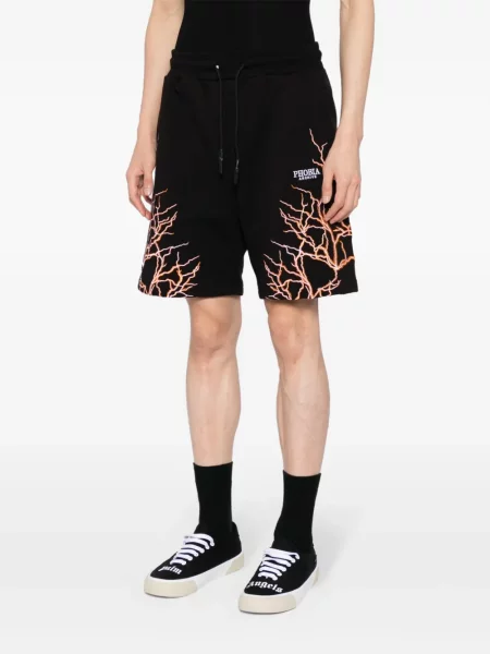 Pantaloni scurți Phobia cu broderie negru