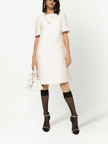 Krátké oblekové mini šaty Dolce & Gabbana bílé