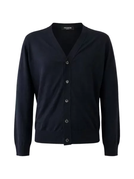 Cardigan Franzese Collection cu decolteu în V albastru