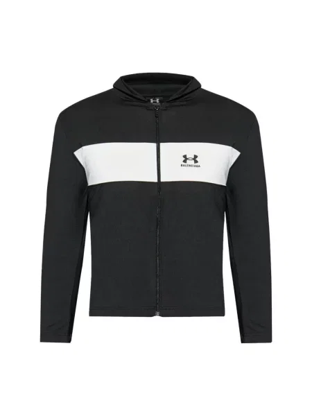 Lniana kurtka Balenciaga do biegania z logo czarna