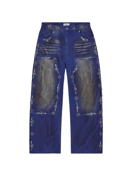 Široké džíny Vale se cvočky modré