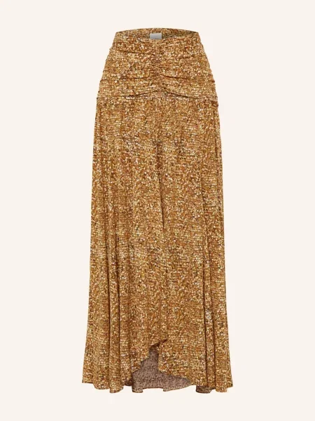 Isabel Marant Hedvábná Sukně Syana žlutá/ hnědá/ tmavě hnědá žluté