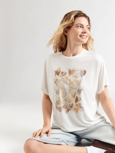 ONLY Tricou ONLFREE albastru deschis / auriu alb