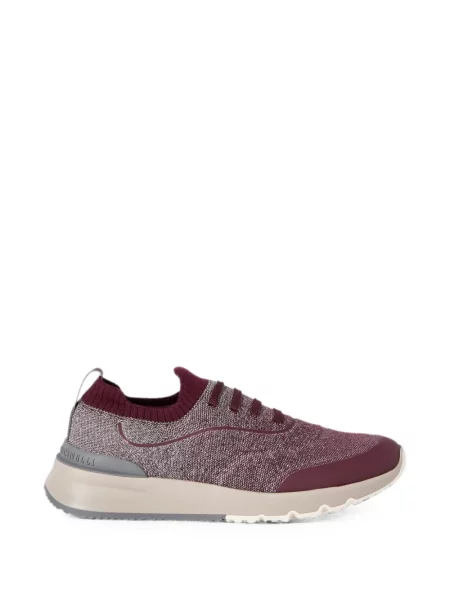 Sneakerși Brunello Cucinelli tricotate roșu