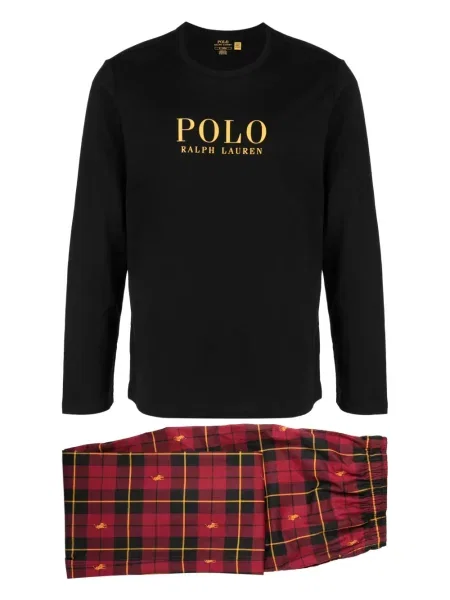 Pijamale Polo Ralph Lauren în carouri cu imagine roșu