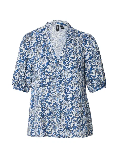 VERO MODA Bluza VMEASY JOY ecru/prljavo / plava / svijetloplava bijela