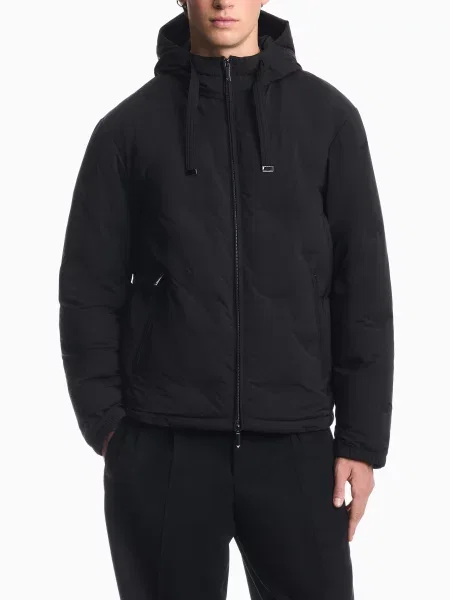 Пуховик Emporio Armani поліестер/еластан чорний