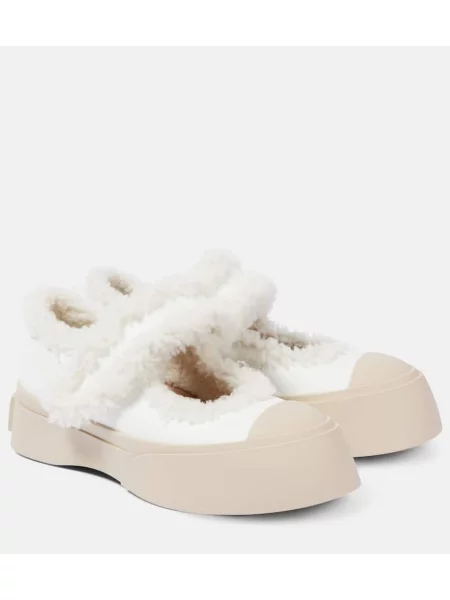 Sneakerși Marni din piele alb