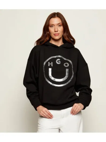 Hugo Blue Hanorac | Relaxed fit negru