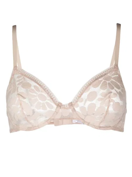 Sutien Eres cu broderie cu model floral din dantelă roz