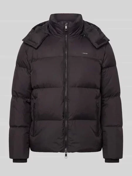 Kurtka puchowa o kroju regular fit z odpinanym kapturem Ck Calvin Klein czarna