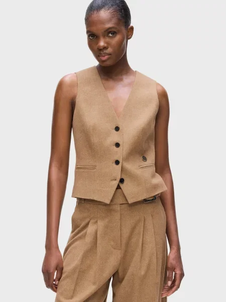 Фланелевий жилет Karl Lagerfeld бежевий