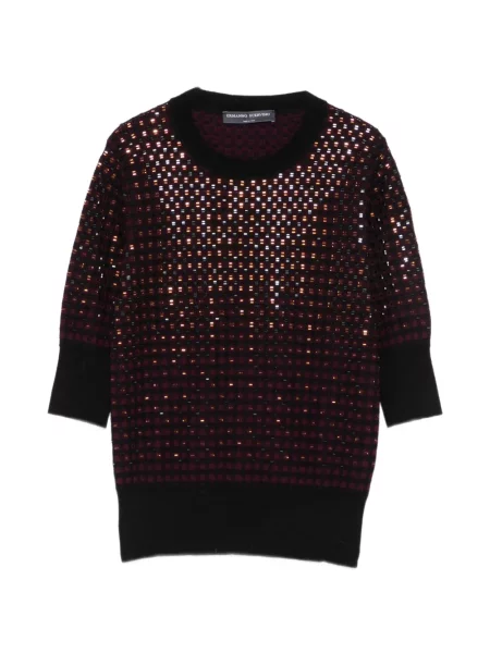Pulover Ermanno Scervino cu paiete în carouri violet