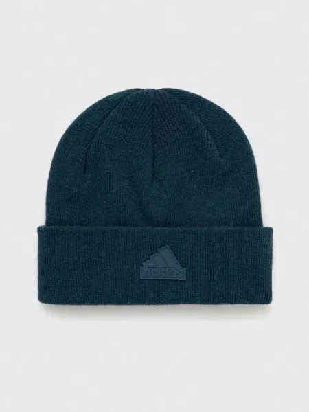 Вълнена шапка adidas Performance от вълна зелено