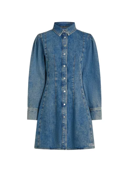 Rochie din denim Karl Lagerfeld Jeans albastru