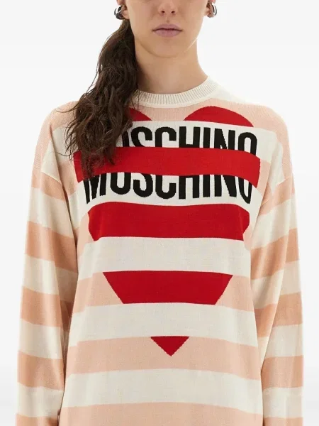 Rochie din denim Moschino Jeans cu dungi de costum