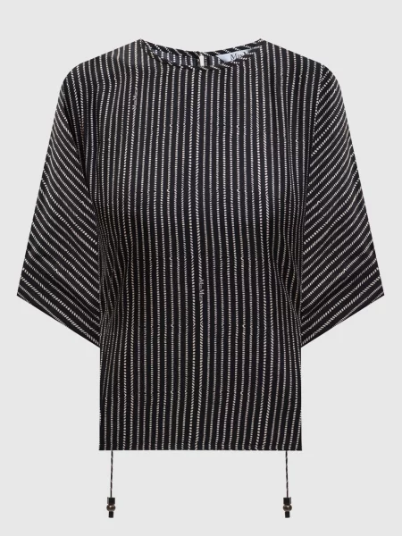 Блуза NORDICA із шовку в принт Max Mara чорна