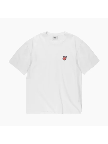 Férfi póló PROSTO Small Shield white. Méret: S fehér