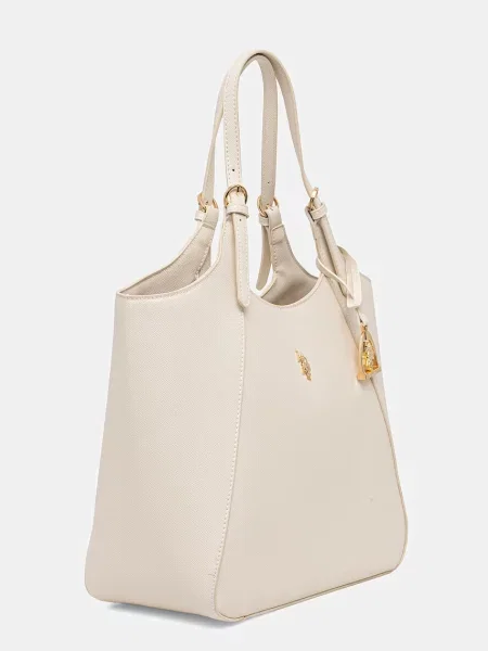 U.S. Polo Assn. geantă shopper pentru femei cu imitație de piele JONES bej