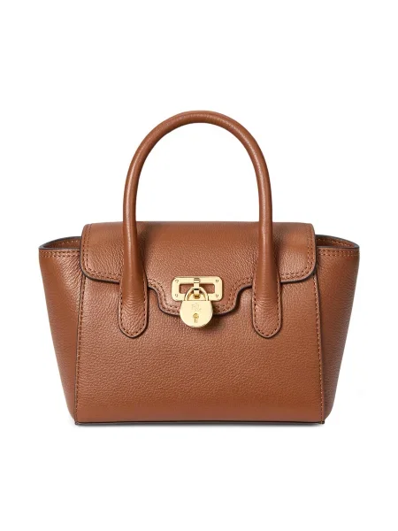 Кожена чанта Lauren Ralph Lauren кафяво