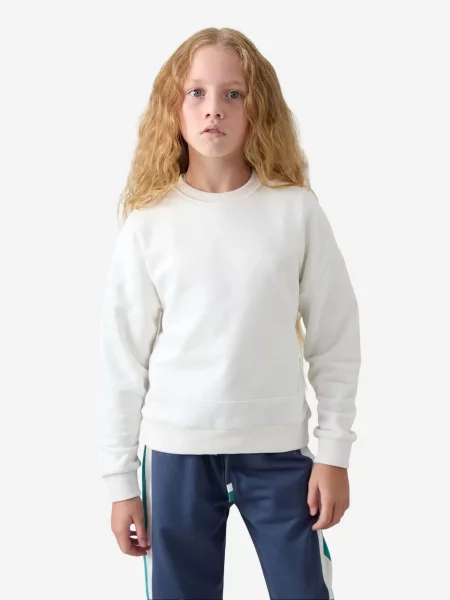 Tommy Life Sweater majica TOMMY Sweatshirt aus Baumwollmischung prljavo bijela
