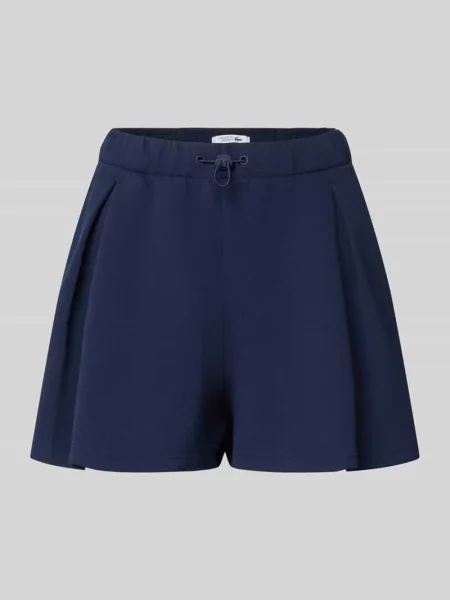 Szorty o kroju relaxed fit z mieszanki bawełny Lacoste Sport granatowe