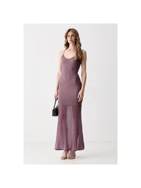 Sukienka maxi Guess fioletowa