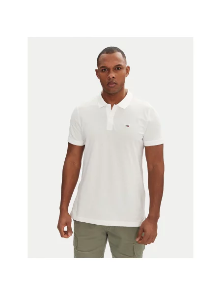 Tommy Jeans Polo marškinėliai Slim Fit balta