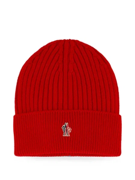 Căciulă Moncler Grenoble tricotate cu autograf roșu