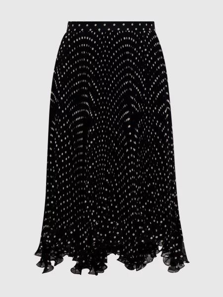Спідниця із шовку в горох Valentino чорна